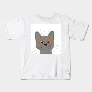 Funny gray cat Kids T-Shirt